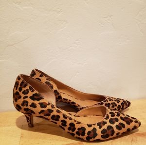 Leopard Print D'orsay Heels